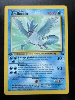 Pokemon ARTIKODIN (Articuno) 17/62 First edition Fossil French Non-holo (LP) - Image 1 of 4