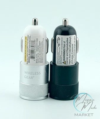 Новый 2-Pack беспроводное оборудование двойной USB автомобильное зарядное устройство USB-A + USB-C - черный и белый - Изображение 1 из 3