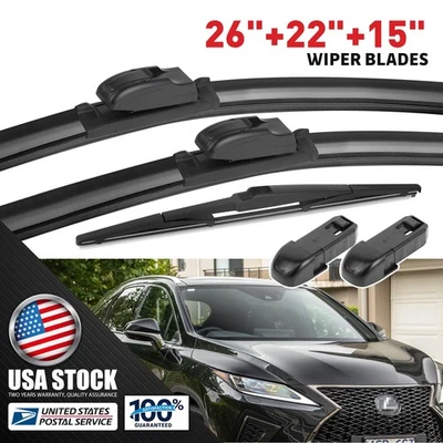 Fit For 2010-2013 Lexus RX450h Upgrade Windshield Wiper Blades 26"+22"+15" - Изображение 1 из 4