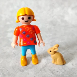 Playmobil Girl Child Figure with Rabbit A21 - Picture 1 of 1