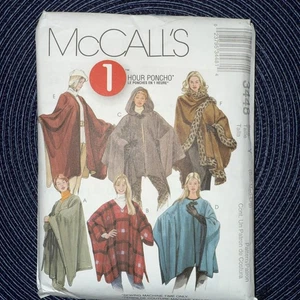 DAMEN UNGESCHNITTENER MCCALLS 3448 Schnittmuster CAPE PONCHO WICKELOPTIK WINTER GRÖSSE S M L - Bild 1 von 2