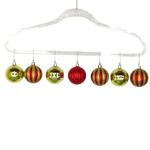 Addobbi per albero di Natale in plastica rosso e oro - Foto 1 di 16