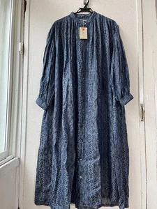 ICHI Vestido de Lino Antigüedades con Patrón Azteca Sin Usar - Imagen 1 de 3