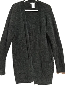 Matty M dunkelgrüne Strickjacke vorne offen Taschen Gr. XXL weich Boho Urlaub Capsule - Bild 1 von 8