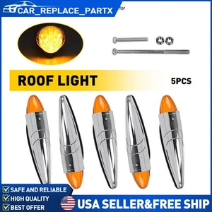5x 17LED Amber Semi Truck Roof Cab Marker Clearance Light Assembly For Peterbilt - Picture 1 of 15