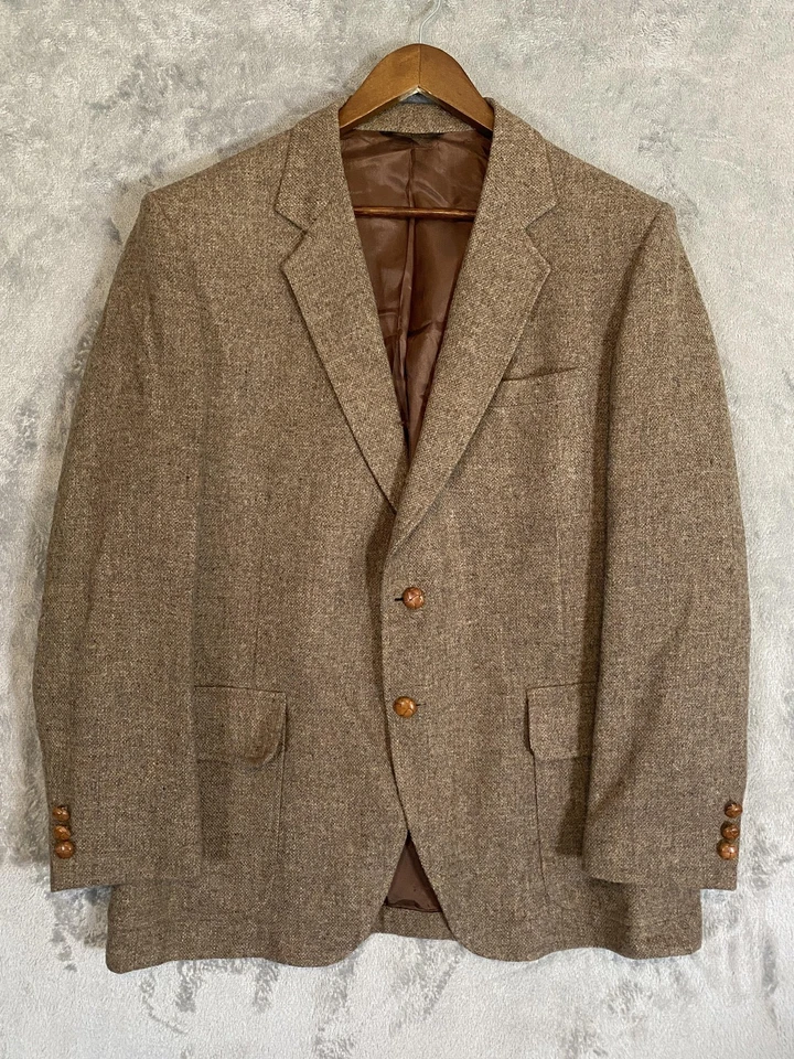 Blazer vintage Kuppeheimer para hombre 44 R marrón tweed lana abrigo deportivo años 90 negocios Foto 1 de 4