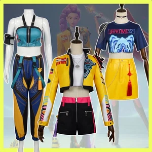 KPop Demon Hunters Anime Rumi Zoey Mira Cosplay Costume Jacket Shorts Skirt Pant - Picture 1 of 29