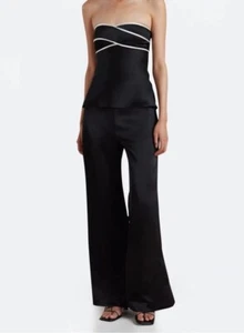 Bec + Bridge Angelica Satin Wide Leg Pants Black New With Tags 6 - Picture 1 of 5