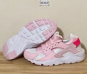 Nike Huarache Run Pink/White Sneakers Size GS 6Y=Women's 7.5 654275-608 - Picture 1 of 8