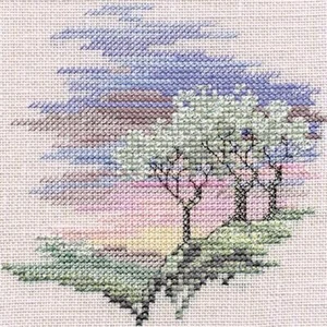 Set punto croce Bothy Threads "Minuets - Frosty Trees", 10x10cm, dwmin09a, schem - Foto 1 di 1