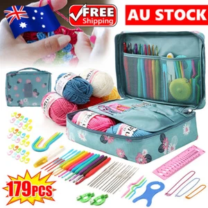 Knitting Needles Crochet Hooks Set Tools Kit Yarn Sewing Tools Grip With Box DIY - Picture 1 of 12
