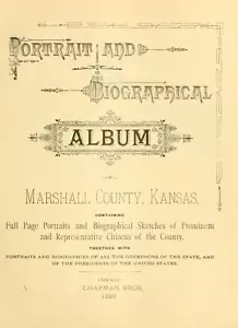 1889 MARSHALL County Kansas KS, History & Genealogy Ancestry Family Tree CD B02 - Picture 1 of 2