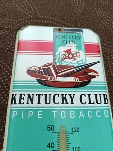 Termómetro de tabaco vintage Kentucky Club pipa mercancía de lata publicidad - Imagen 1 de 8