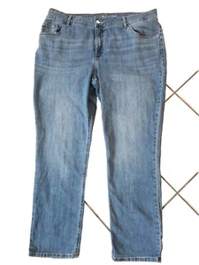 Lee Jeans Womens Plus Size 20W Blue Denim Pants Mid Rise Straight Leg - Picture 1 of 6