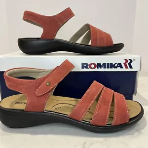 Romika NEW Ibiza Red / Pink Comfort Walking Sandals Strappy Leather EU 42 US 11 - Picture 1 of 14