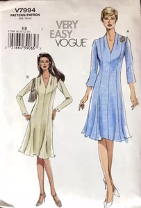 Vintage Vogue Pattern #V7994 Dress Tulip Hem Seaming 2004 Sz 8 - 14 Uncut FF - Picture 1 of 4