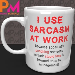 TAZA DE TRABAJO SARCASMO divertida novedad SU HER regalo mujer hombre oficina idea navidad - Imagen 1 de 3