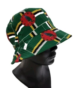 Dominica FLAGGE Fischerhut 100 % Baumwolle Einheitsgröße wendbar Karneval Sonnenschutz Hols - Bild 1 von 3