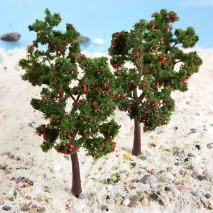 10Pcs Scenery Landscape Model Decoration Red Fruit Model Trees Plastic 110mm - Picture 1 of 12