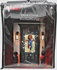 Chucky Slasher Door Cover Halloween Party Decoration Wall Banner Horror Doll - Foto 1 di 3