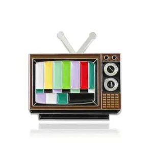 Rainbow Enamel Pin Badge - LGBT Gay Pride Lapel Lesbian, Retro TV Test Card - Picture 1 of 2