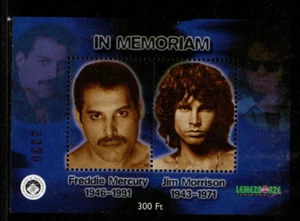 HUNGARY-2001.Commemorative Sheet - In memoriam Freddie Mercury and Jim Morrison - Picture 1 of 1