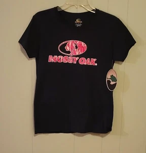 Mossy Oak T-Shirt Girl's Size Medium NWT Black w/Pink Image & Logo  - Picture 1 of 5