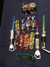 Clone Wars Wind Up AT-TE Walker Finger Skateboards Lightsaber McDonalds Lot