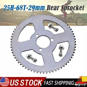 25H 68T Rear Chain Sprocket For 47cc 49cc Moped Scooter Mini Dirt Bike ATV Quad - Picture 1 of 6
