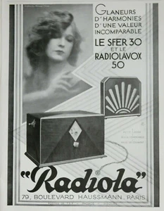 PUBLICITÉ DE PRESSE 1929 RADIOLA LE SFER 30 et LE RADIOLAVOX 50 - POSTE TSF - Photo 1/1