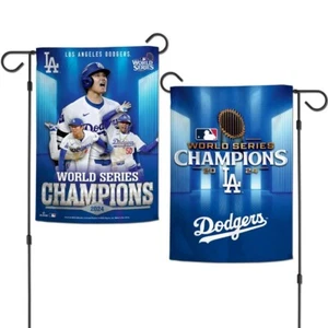 LOS ANGELES DODGERS 2024 WORLD SERIES CHAMPIONS 12"X18" 2-SIDED GARDEN FLAG - Picture 1 of 1