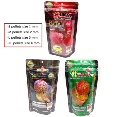 100g Okiko Flowerhorn Futter Buntbarschkopfbeuger Farbe schneller K - Bild 1 von 4