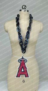 New MLB LOS ANGELES ANGELS NAVY BLUE Jumbo Big Fan Chain Necklace Foam MI USA - Picture 1 of 3