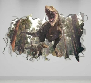 Dinosaur Wall Decal 4K 3D Wall Art Sticker Decals Room Decor Vinyl Removable - Picture 1 of 9