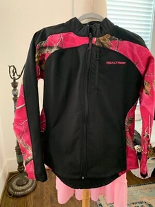 Realtree Ladies Black Camo Jacket Hot Pink Size M (8-10)  - Picture 1 of 8