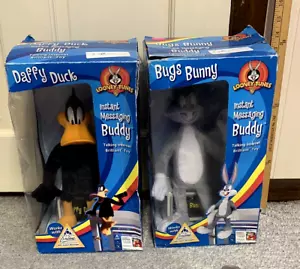 BUGS BUNNY & DAFFY DUCK Talking Instant Messaging Buddy Plush Toy Looney AOL Set - Picture 1 of 18