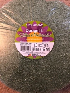 Round Styrofoam Green Floral 1.8 x 7.8 in - Picture 1 of 2