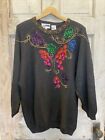 Vintage Distinctly Different Women?S Black Sweater 24W/44 Colorful Sequins
