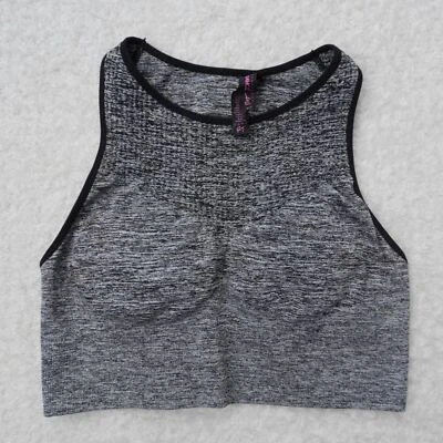 Sujetador deportivo Betsey Johnson Performance talla M gris acolchado gimnasio entrenamiento fitness Foto 1 de 4