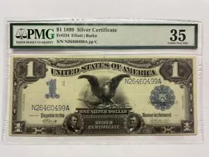*1899 $1 SILVER CERTIFICATE, PMG VF35 ELLIOTT BURKE N26460499A #SC16 - Picture 1 of 8