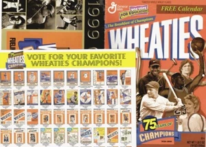 1999 Calendar WHEATIES w Ballot/Poster of Box History Gehrig, Jenner, Jordan etc - Picture 1 of 8
