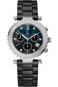 GUESS COLLECTION A22102M2, damas, diamantes en bisel, zafiro, corona de tornillo, 100 m WR - Imagen 1 de 2