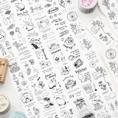 Cinta adhesiva PET para plantas de comida para gatos álbum de recortes pegatinas diario tarjeta diario manualidades Foto 1 de 4