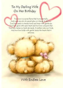 NEW To My Darling Wife On Her Birthday A5 Card for Her Wife Female With Love - Picture 1 of 3