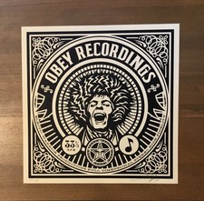 Shepard Fairey Obey Giant RECORDS Signed Numbered Screen Print 68/150 RARE