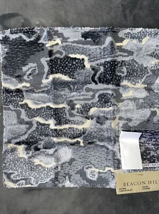 BEACON HILL Grey Cumulus Embossed Velvet Interior Fabric Sample 12” - Picture 1 of 5