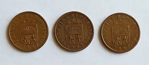 Rare Coin set of 3*1 Santims Latvian 1997 UNC VHTF - Picture 1 of 8