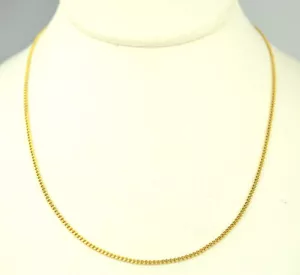 18K GELBGOLD ABGESCHRÄGTE PANZERKETTE 16" SCHMAL 1,5 MM HALSKETTE - Bild 1 von 5