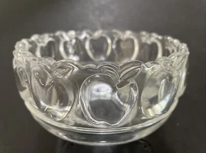 Tiffany & Co Crystal Art Glass Vintage Pedestal Bowl Apples 5" Signed MINT - Picture 1 of 8
