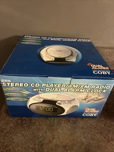 Coby Dual Alarm Clock Stereo AM/FM Radio CD Player CD-RA145 NIB - Picture 1 of 6